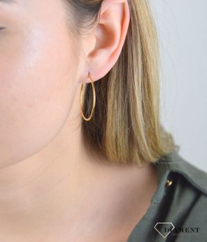 Kolczyki srebrne koła w kolorze złota 3 cm DIA-KLC-4756-925. Złote kolczyki koła💎 Srebrne kolczyki koła w pozłoceniu żółtego złota to biżuteria, która zachwyci każdą kobietę 💎. Biżuteria idealna na prezent 💎 (2).JPG