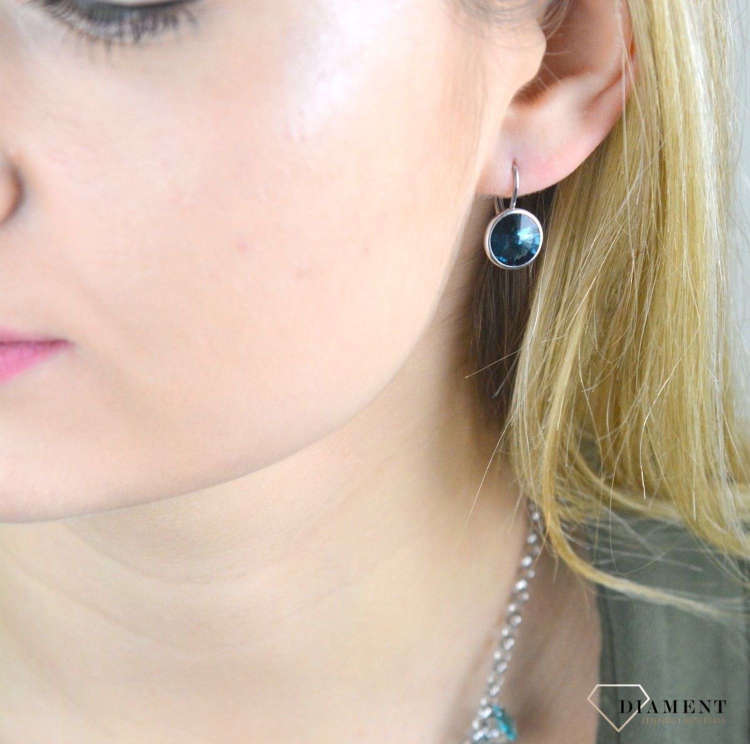 Kolczyki srebrne Swarovski granatowe DIA-KLC-4761-925.jpg