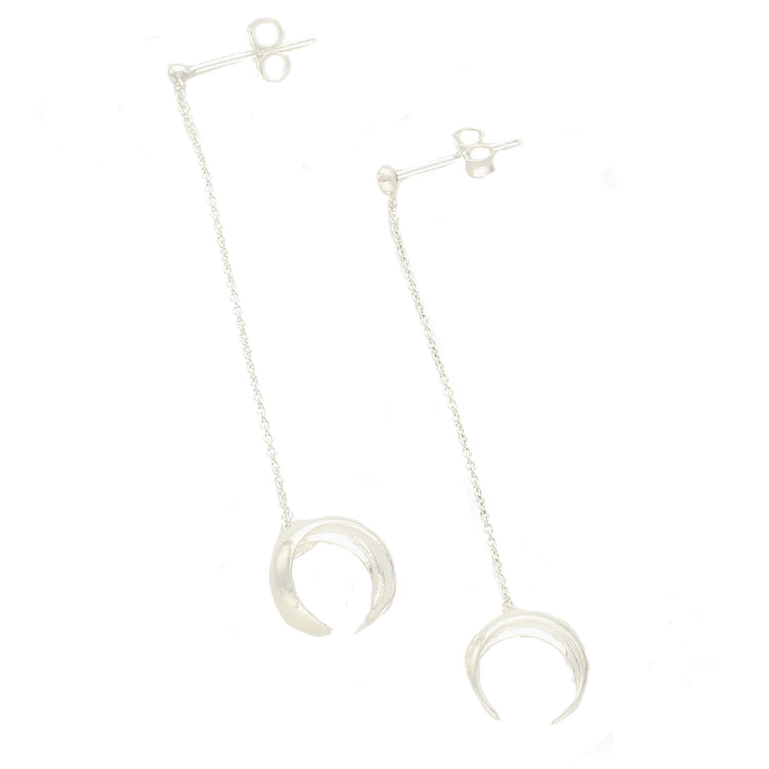 Srebrne kolczyki kulki z nausznica i łańcuszkiem DIA-KLC-4773-925.jpg