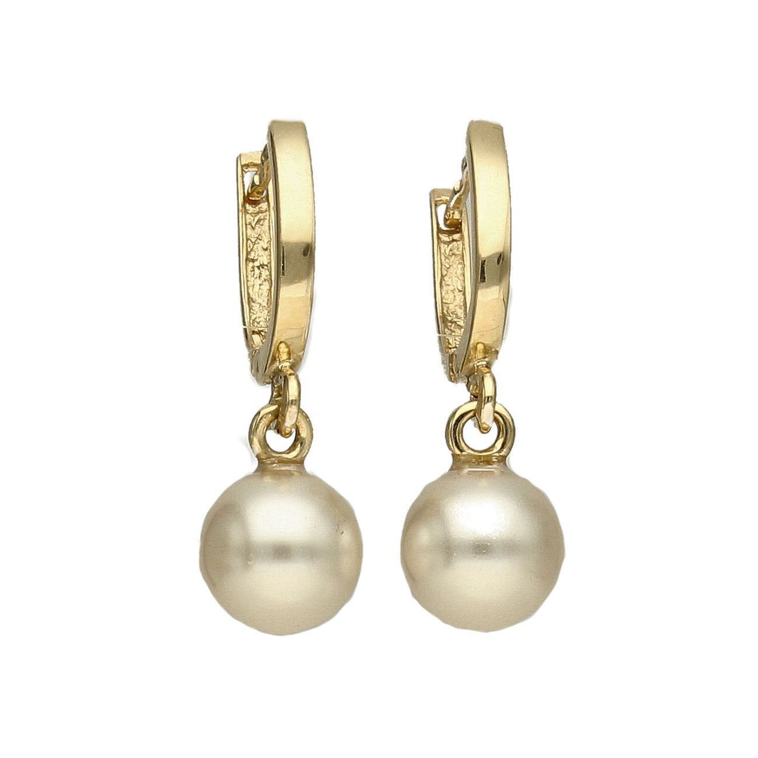 Złote kolczyki wiszące 585 z perełkami 8 mm DIA-KLC-5339-585.jpg