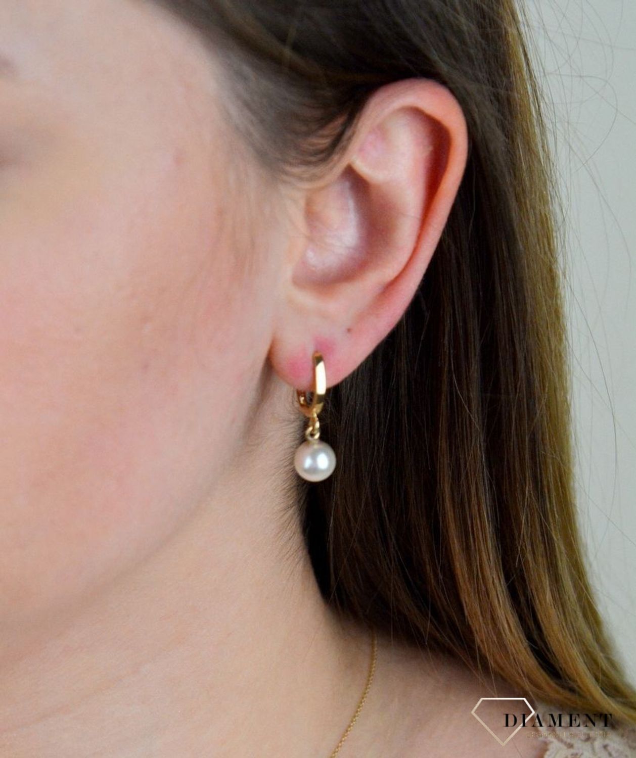 Złote kolczyki wiszące 585 z perełkami 8 mm DIA-KLC-5339-585.jpg