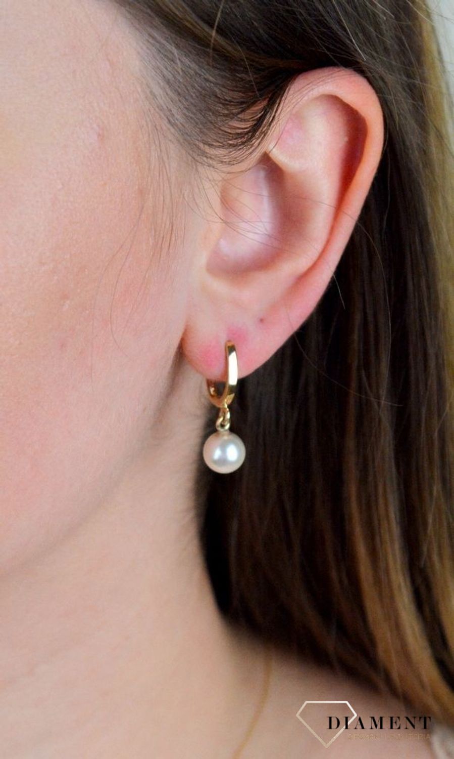 Złote kolczyki wiszące 585 z perełkami 8 mm DIA-KLC-5339-585.jpg