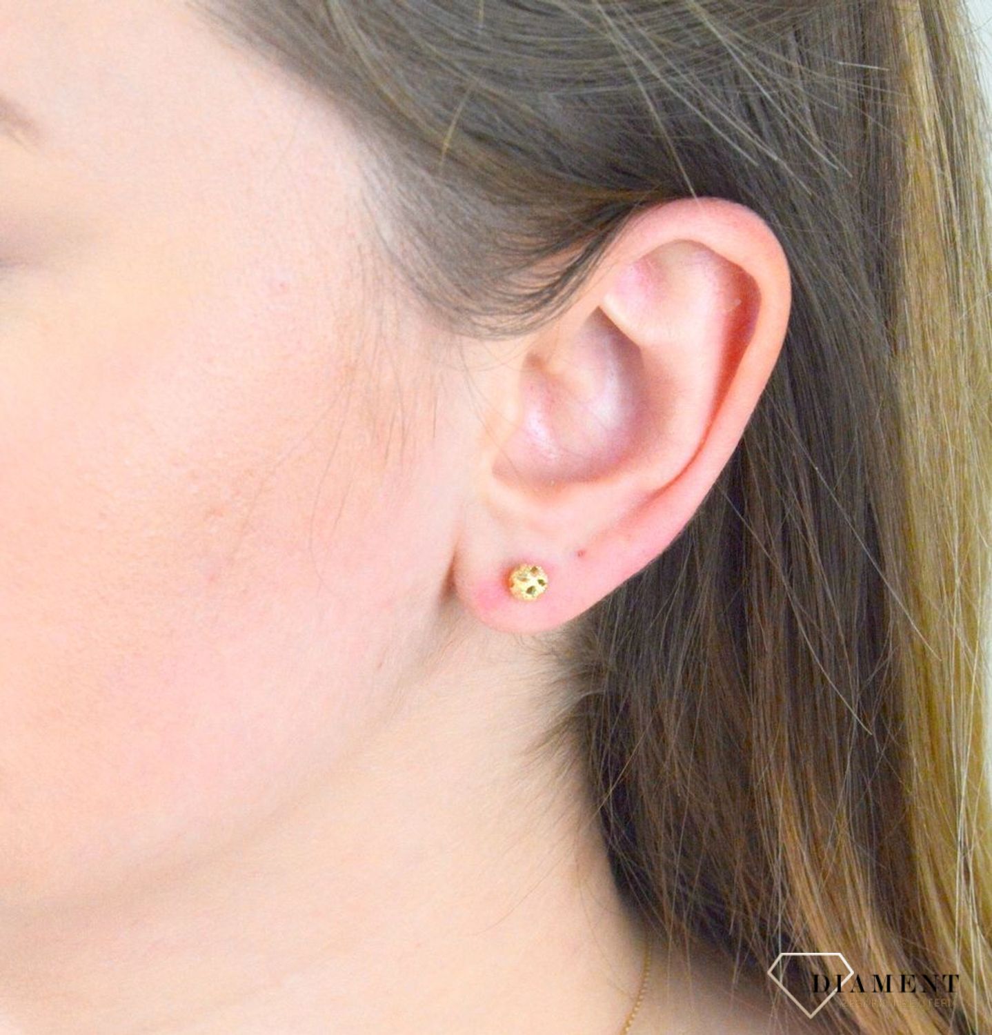 Złote kolczyki 585 grawerowane kulki DIA-KLC-5362-585.jpg