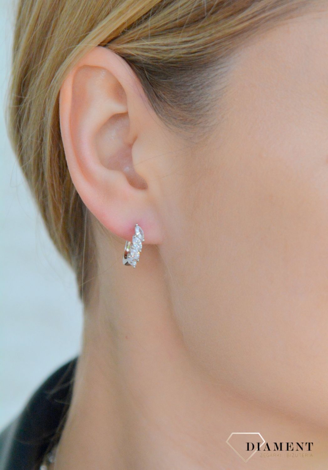 Srebrne kolczyki damskie 925 angielskie z cyrkoniami DIA-KLC-53884C-925. Srebrne kolczyki damskie. Kolczyki srebrne z cyrkoniami. 2.jpg