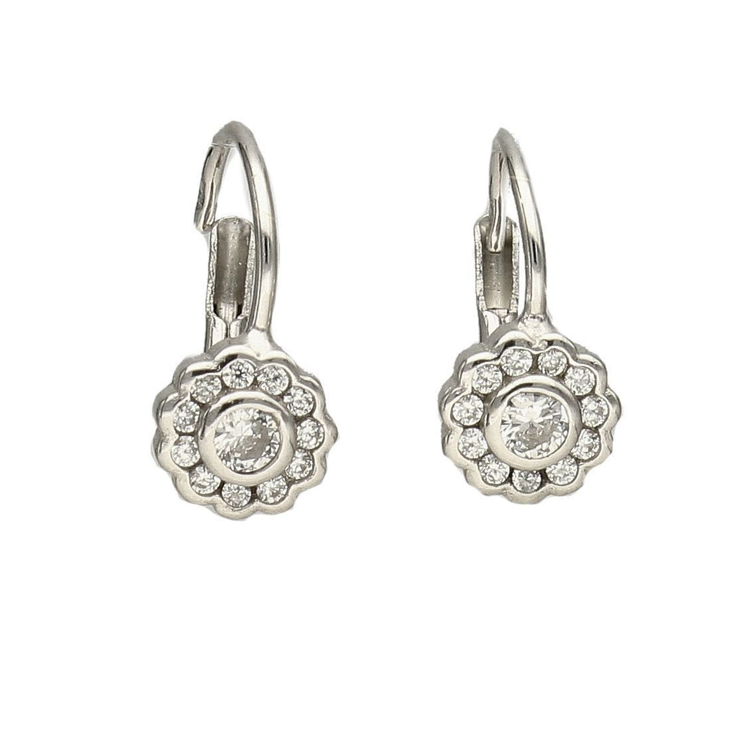 Srebrne kolczyki  Kwiatki z białymi cyrkoniami  925 DIA-KLC-5398-925.jpg