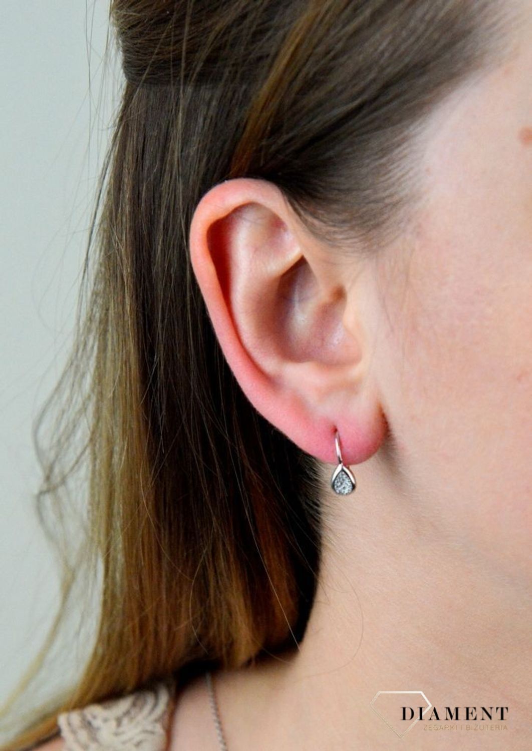 Srebrne kolczyki  Błyszczące łezki  925 DIA-KLC-5404-925.jpg