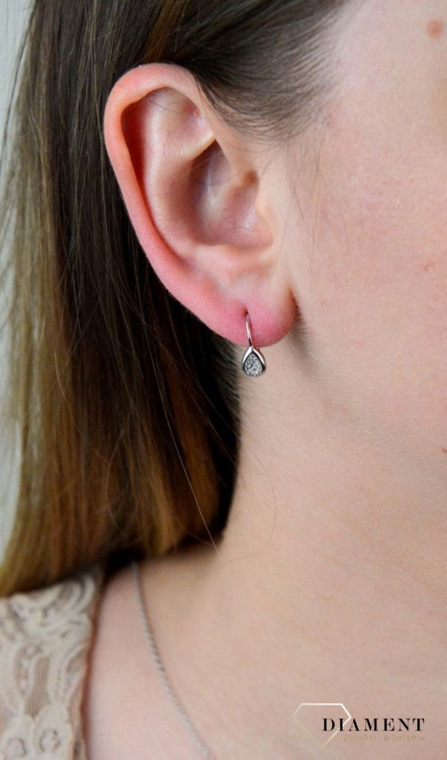 Srebrne kolczyki  Błyszczące łezki  925 DIA-KLC-5404-925.jpg
