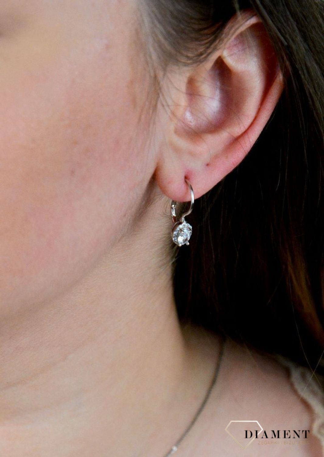 Srebrne kolczyki  Aureola Cyrkonii  925 DIA-KLC-5405-925.jpg