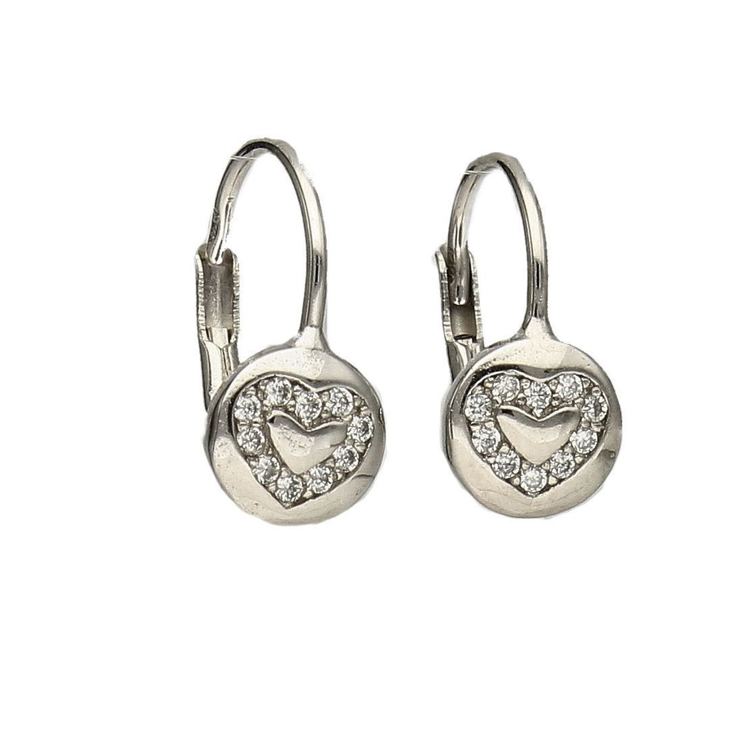 Srebrne kolczyki  Serduszko z cyrkonii  925 DIA-KLC-5407-925.jpg