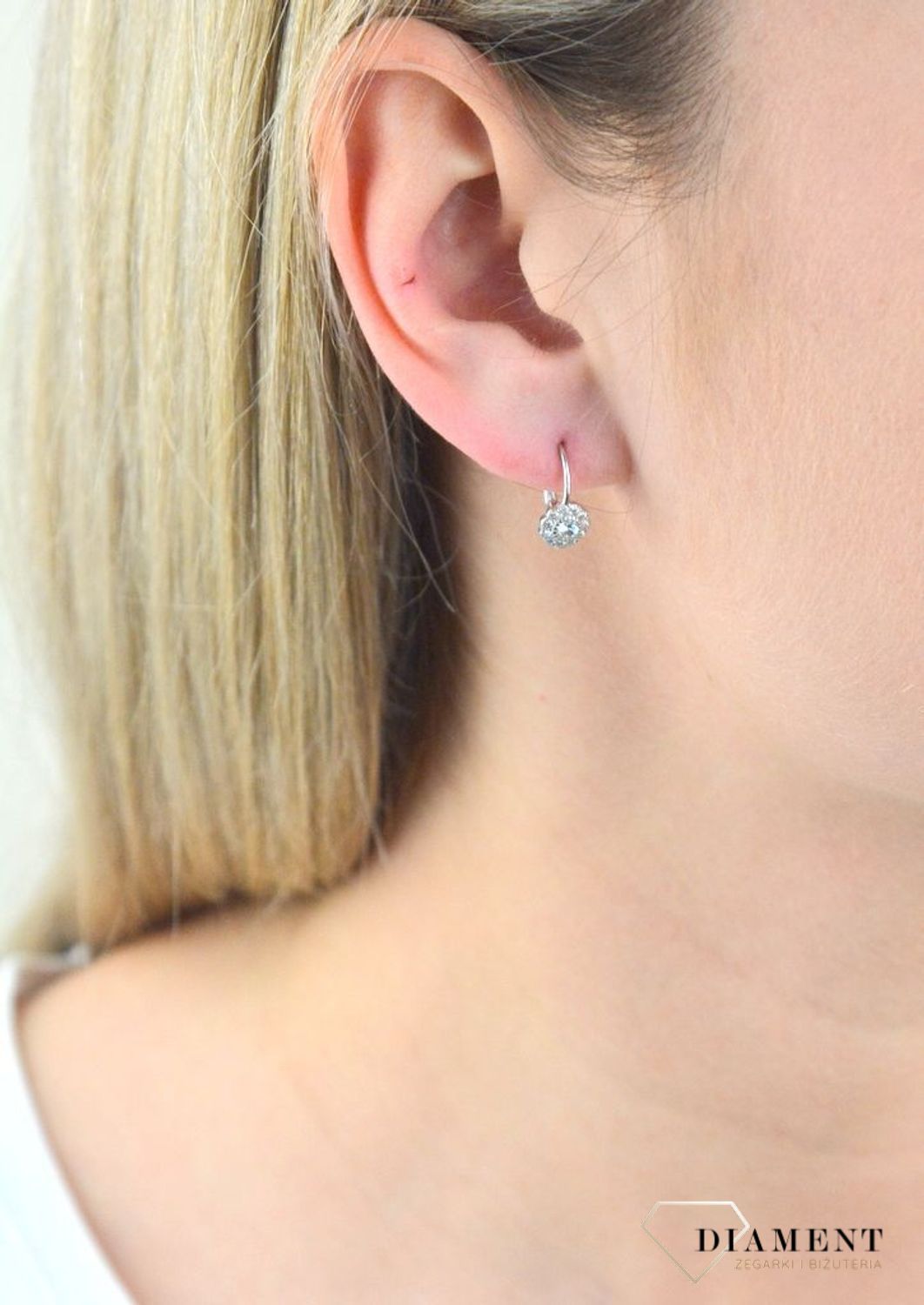 Srebrne kolczyki 925 'Kwiatki z cyrkonii' DIA-KLC-5408-925.jpg