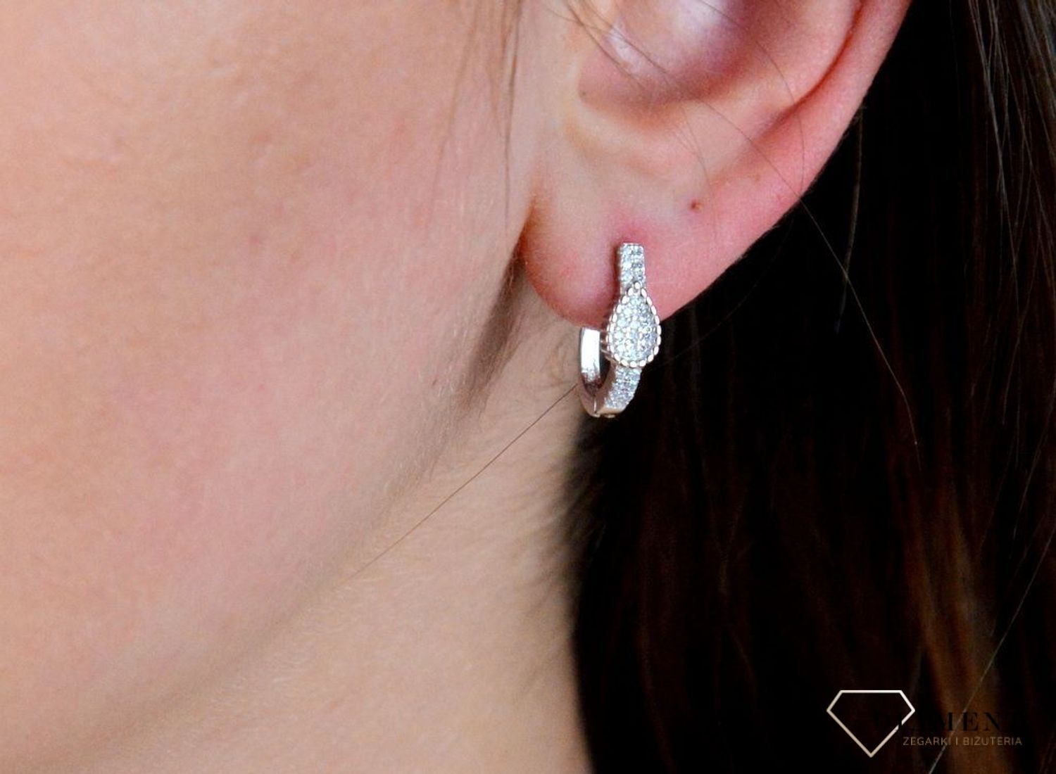 Srebrne kolczyki  Łezka z cyrkoniami  925 DIA-KLC-5409-925.jpg