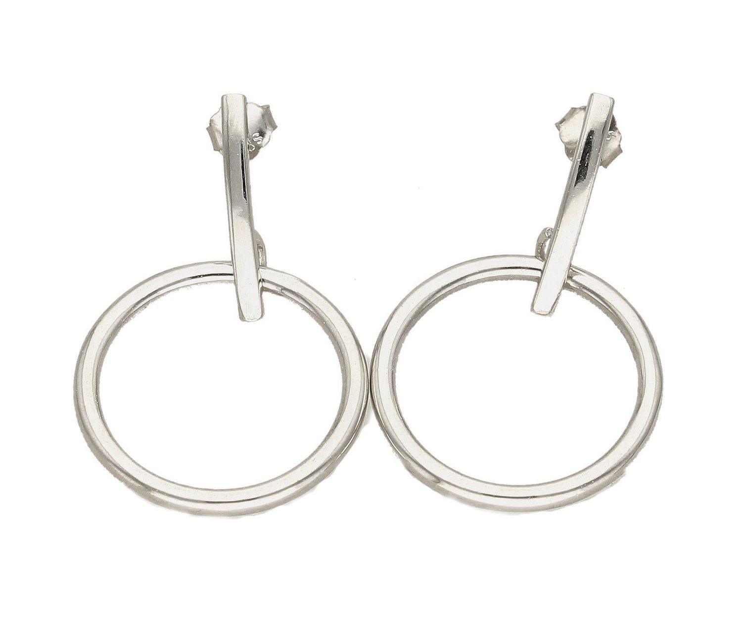 Srebrne kolczyki  Gładkie elementy  925 DIA-KLC-5416-925.jpg