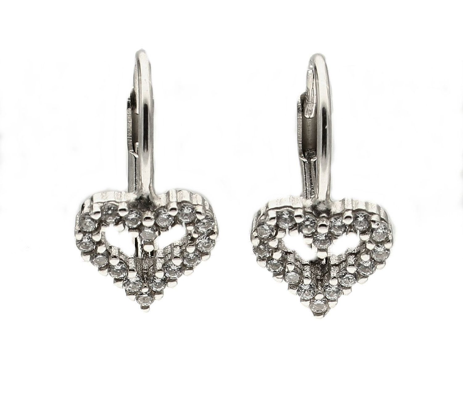 Srebrne kolczyki 925 'Błyszczące serduszka' DIA-KLC-5441-925.jpg