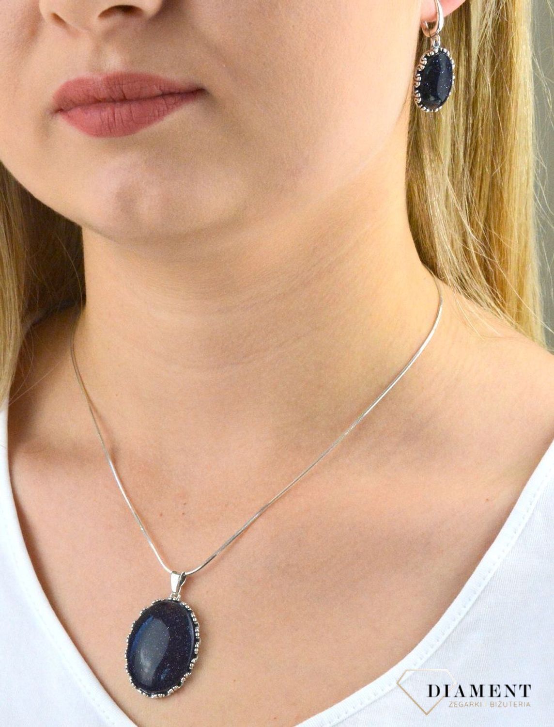 Srebrne kolczyki wiszące z angielskim zapięciem 'Noc Kairu z ornamentem' DIA-KLC-5492-925.jpg