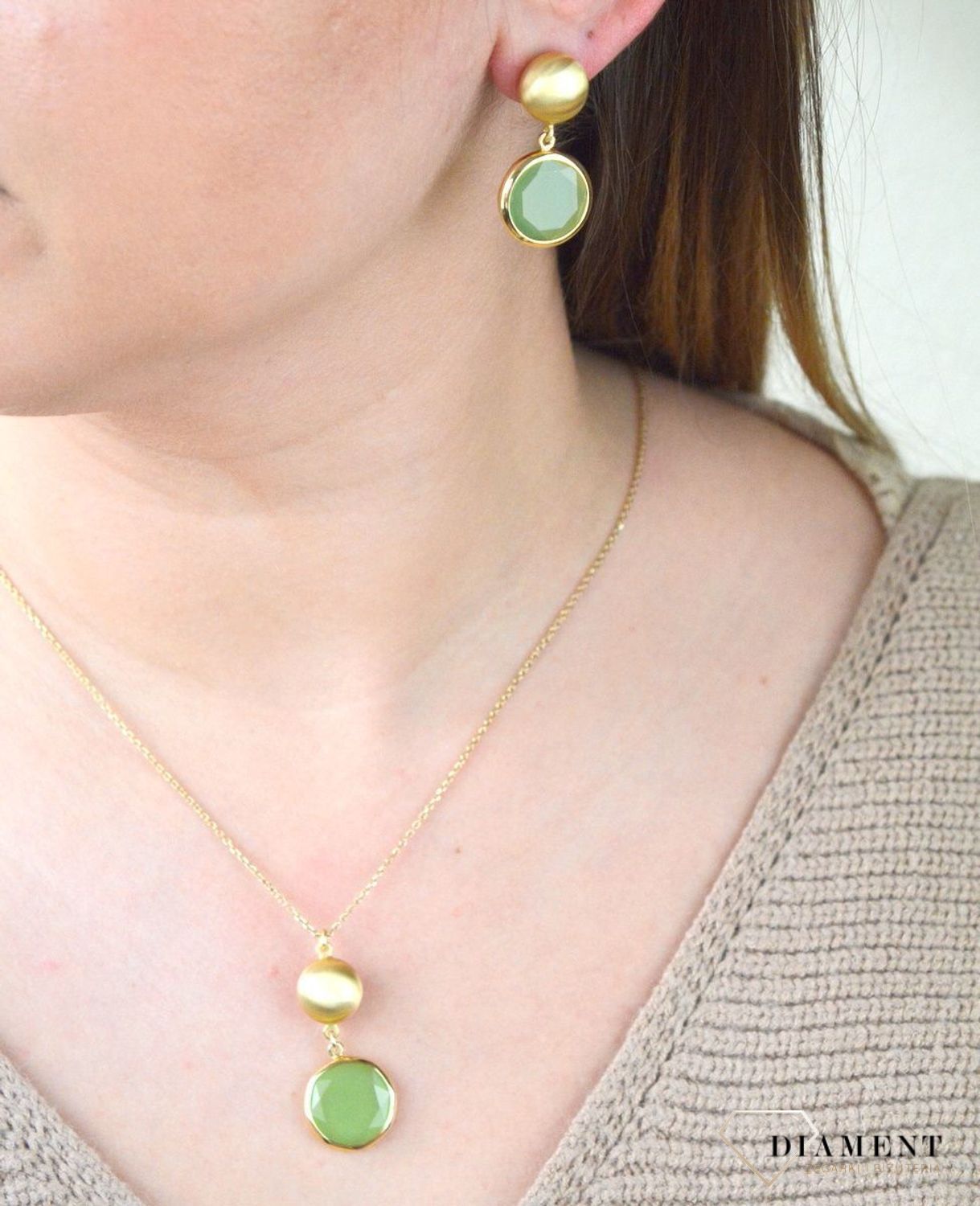 Pozłacane Kolczyki  Dall'acqua Sublime Oliwin 925 DIAMENT DIA-KLC-5539-925.jpg