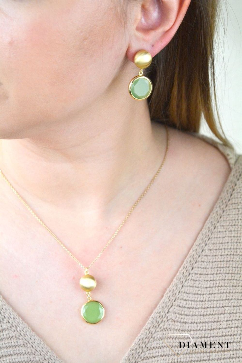 Pozłacane Kolczyki  Dall'acqua Sublime Oliwin 925 DIAMENT DIA-KLC-5539-925.jpg