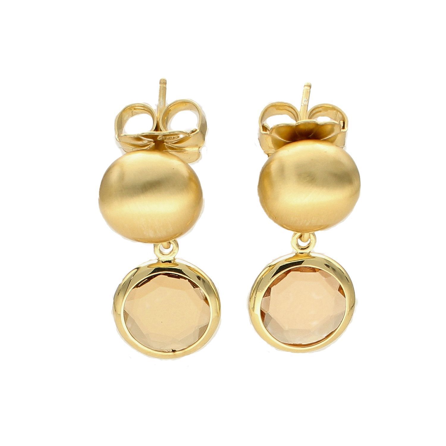 Pozłacane Kolczyki  Dall'acqua Sublime Cytryn 925 DIAMENT DIA-KLC-5541-925.jpg
