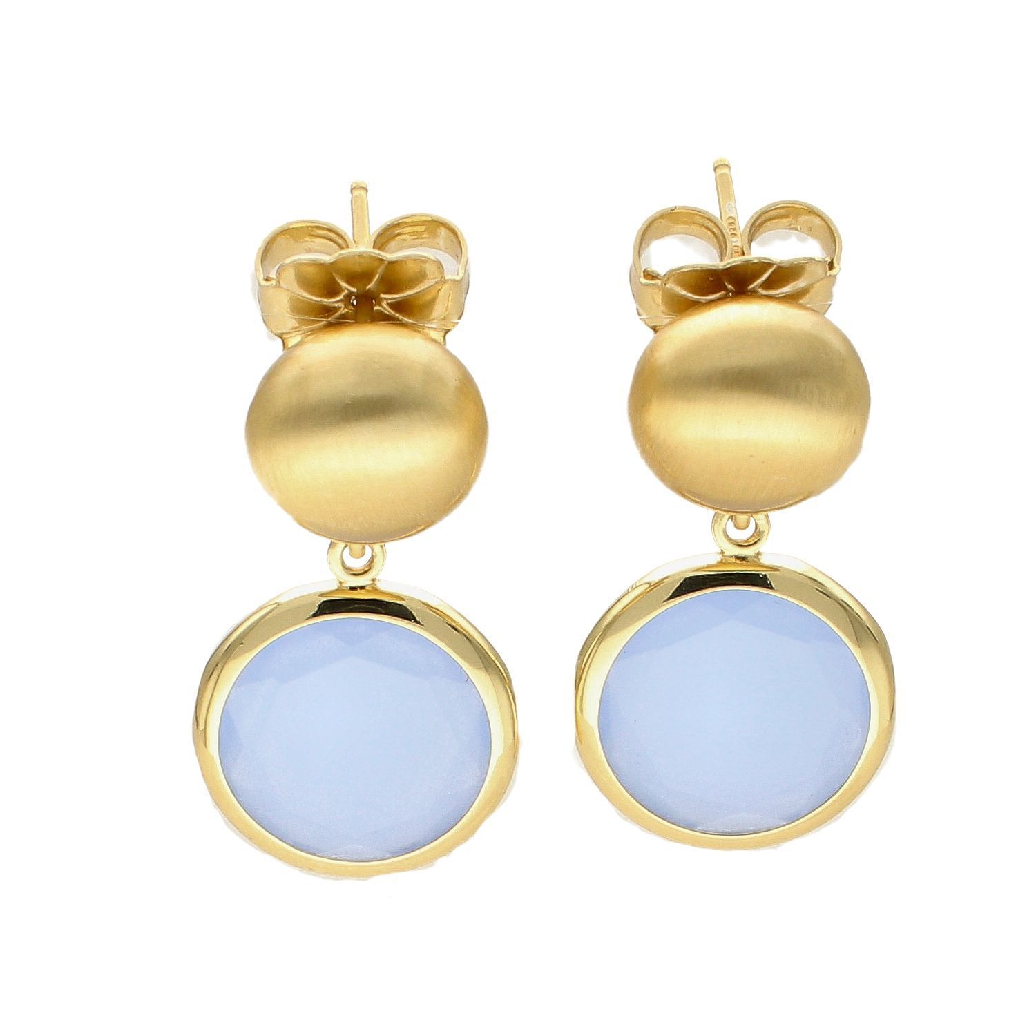 Pozłacane Kolczyki  Dall'acqua Sublime Niebieski Agat 925 DIAMENT DIA-KLC-5543-925.jpg