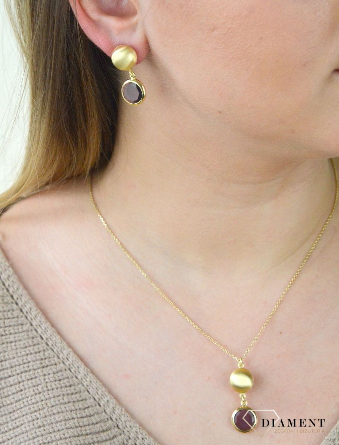 Pozłacane Kolczyki  Dall'acqua Sublime Ametyst 925 DIAMENT DIA-KLC-5544-925.jpg