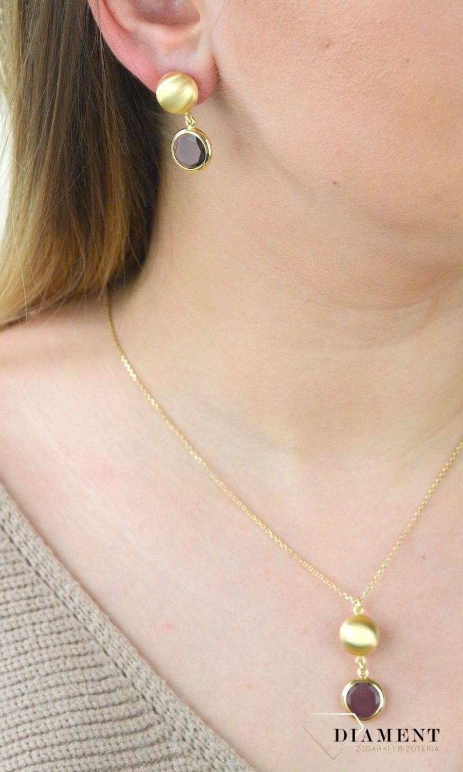 Pozłacane Kolczyki  Dall'acqua Sublime Ametyst 925 DIAMENT DIA-KLC-5544-925.jpg