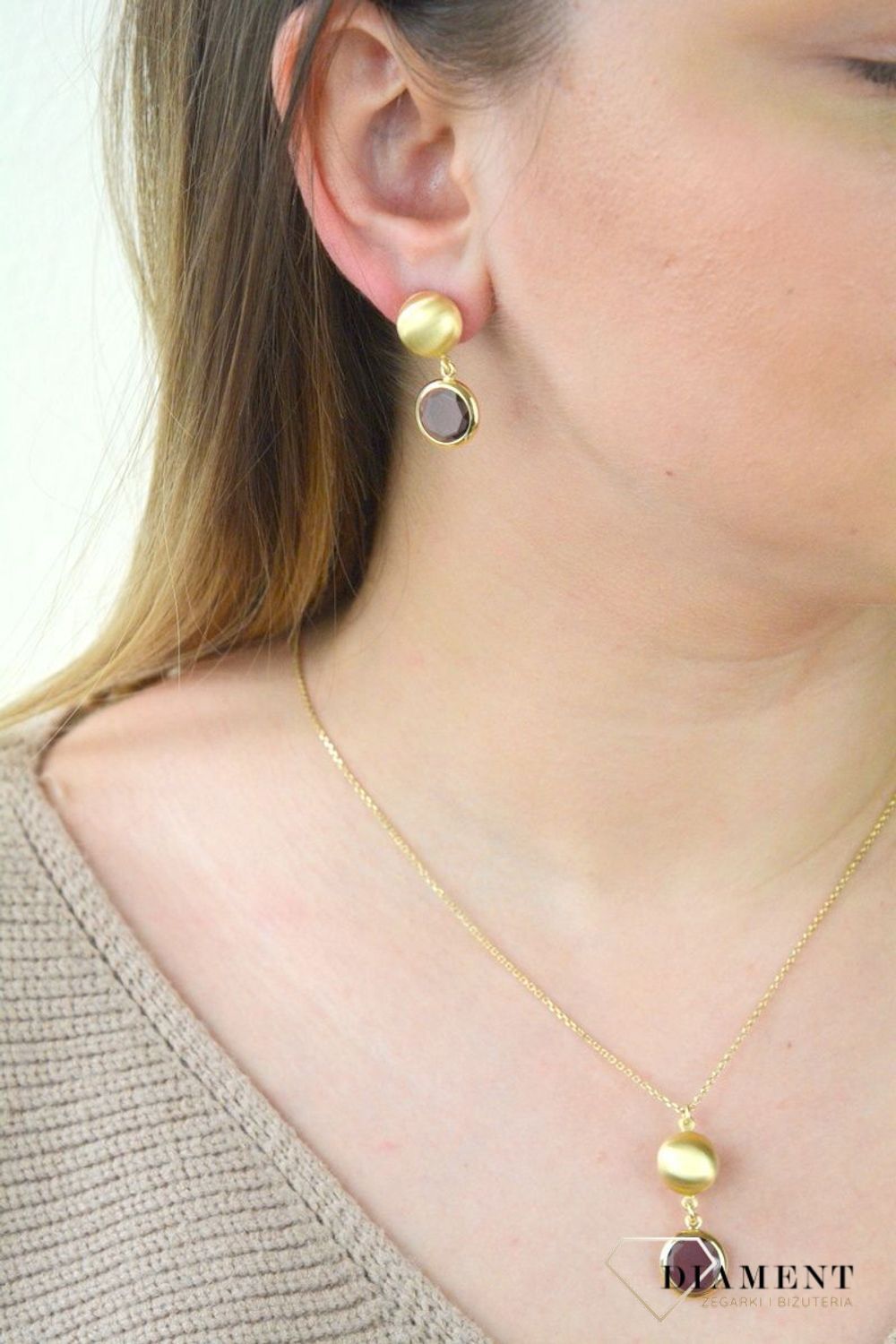 Pozłacane Kolczyki  Dall'acqua Sublime Ametyst 925 DIAMENT DIA-KLC-5544-925.jpg