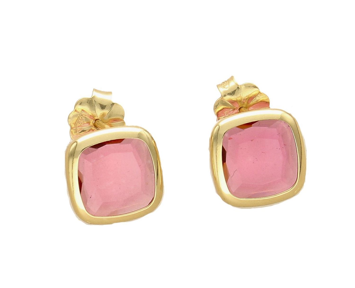 Pozłacane Kolczyki kwadraciki Dall'acqua Sublime Rubin 925 DIAMENT DIA-KLC-5547-925.jpg