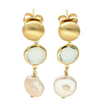 Pozłacane Kolczyki  Dall'acqua Sublime Perła i Topaz  925 DIAMENT DIA-KLC-5550-925.jpg
