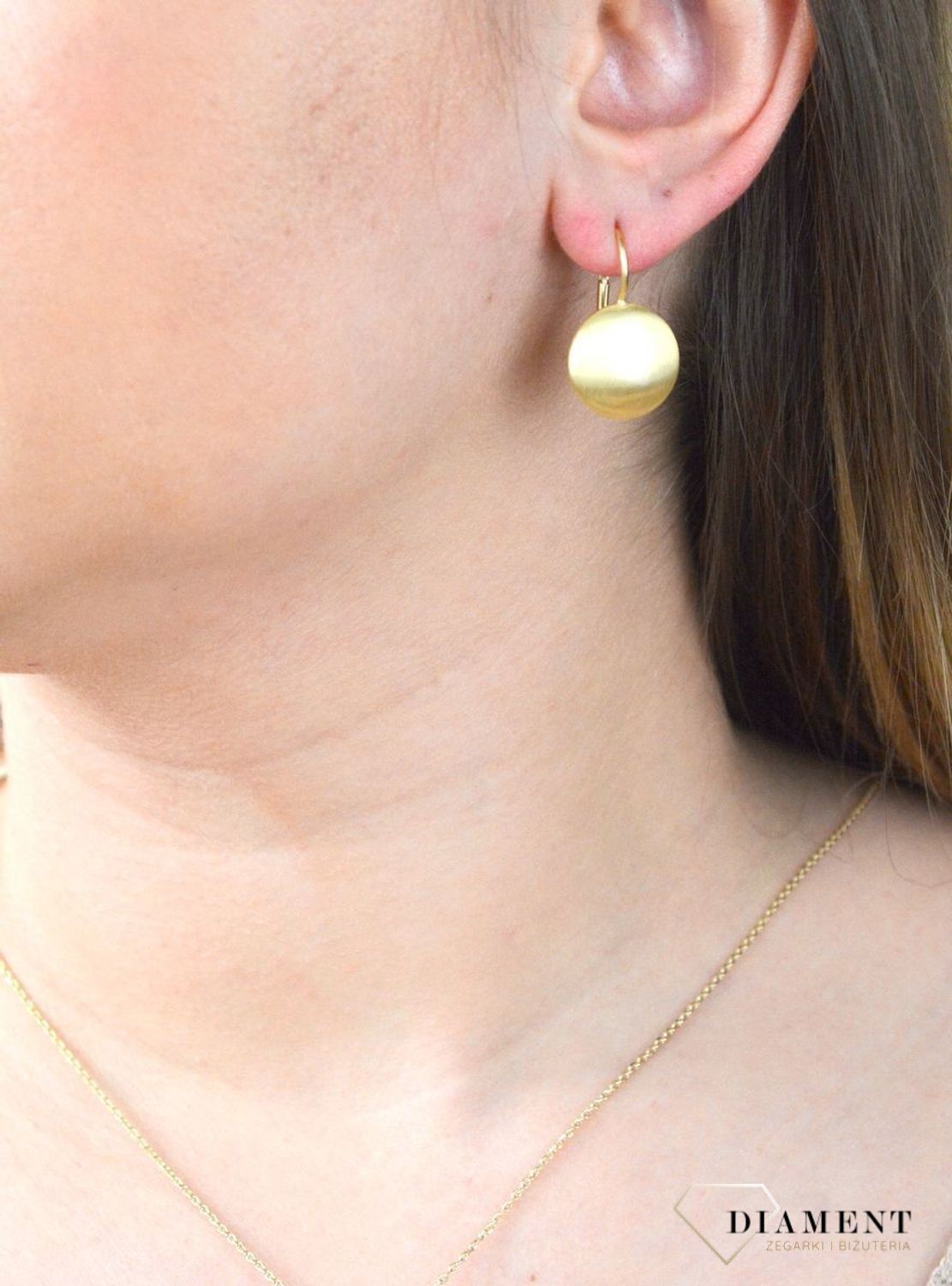 Pozłacane Kolczyki Guziczki Dall'acqua Sublime  925 DIAMENT DIA-KLC-5556-925.jpg