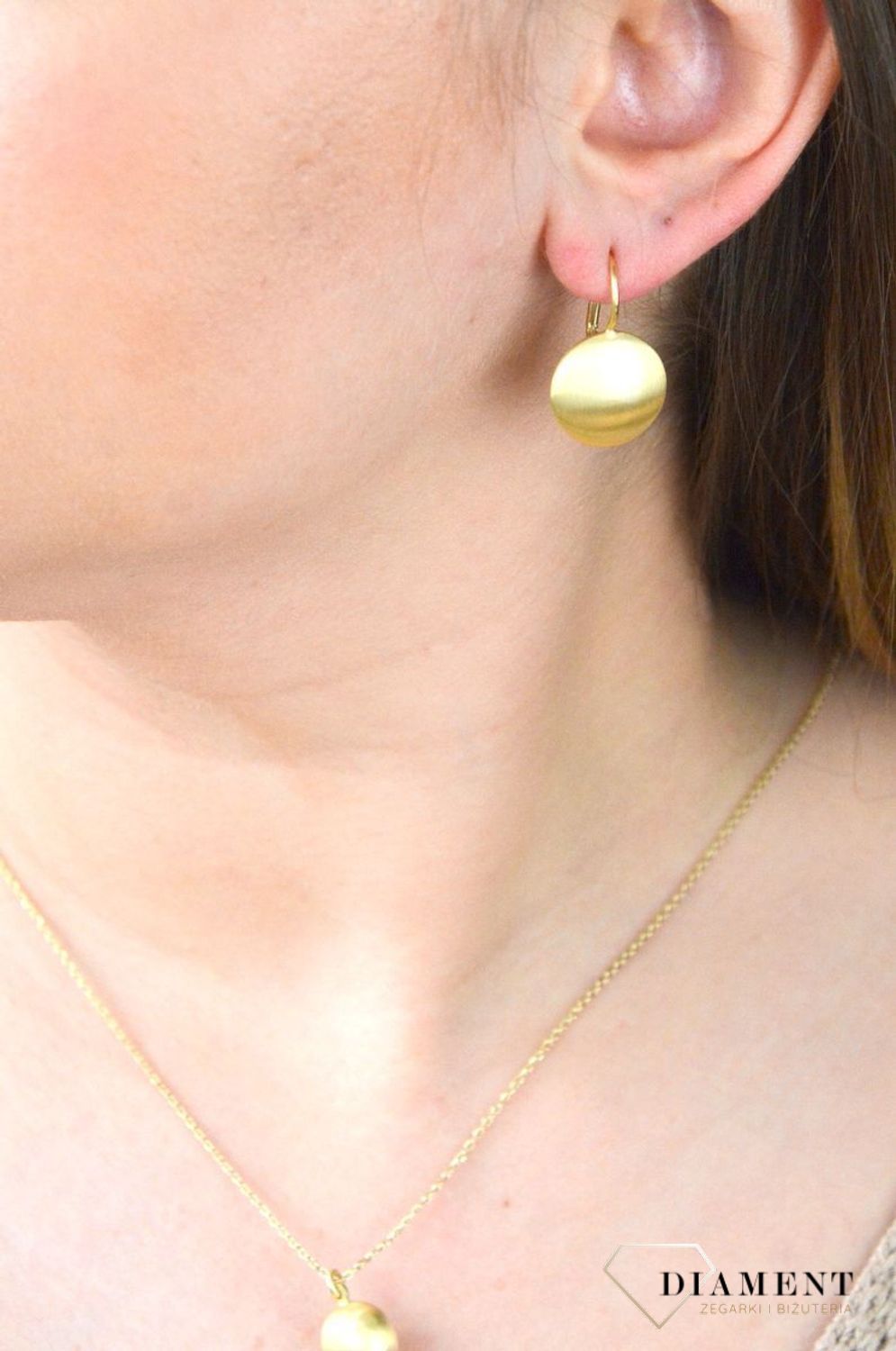 Pozłacane Kolczyki Guziczki Dall'acqua Sublime  925 DIAMENT DIA-KLC-5556-925.jpg