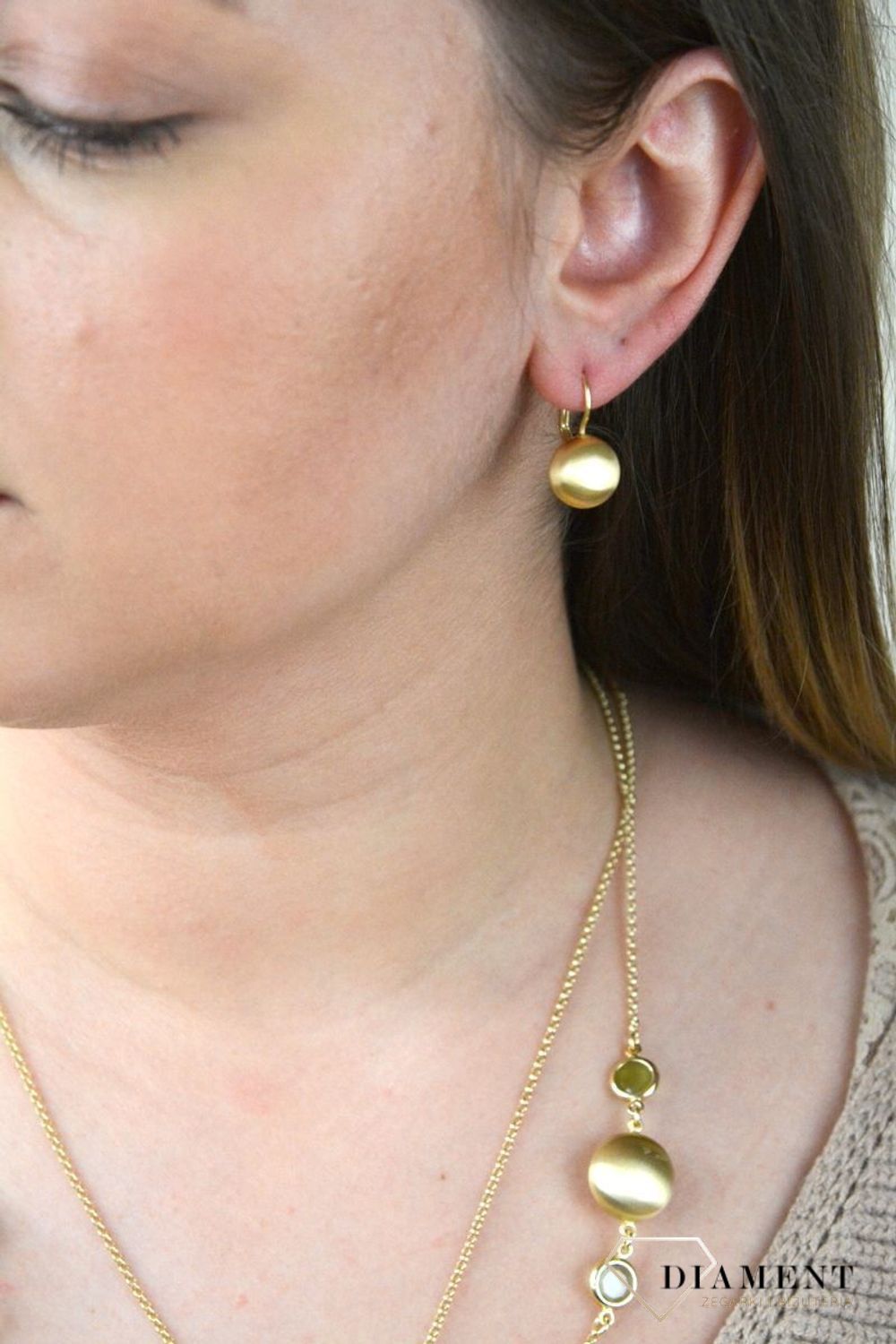 Pozłacane Kolczyki Kuleczki Dall'acqua Sublime  925 DIAMENT DIA-KLC-5557-925.jpg