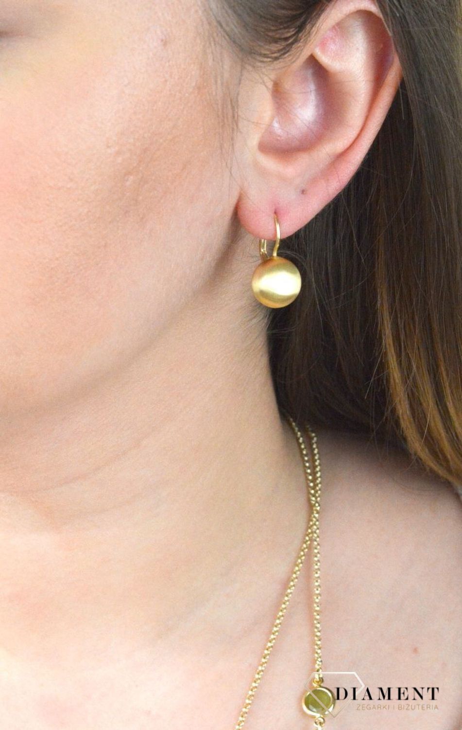 Pozłacane Kolczyki Kuleczki Dall'acqua Sublime  925 DIAMENT DIA-KLC-5557-925.jpg