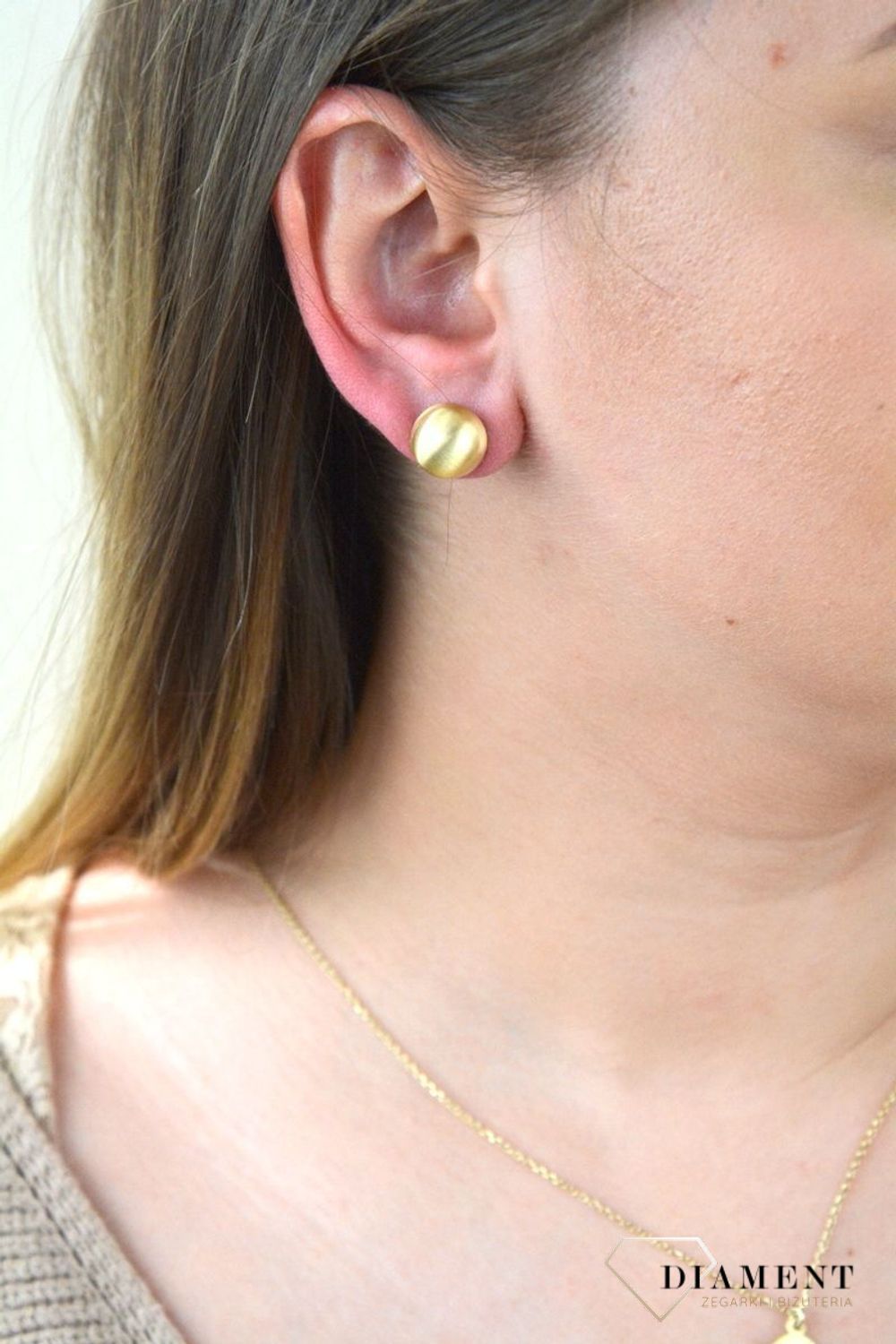Pozłacane Kolczyki Ścięte Kulki Dall'acqua Sublime 925 DIAMENT DIA-KLC-5558-925.jpg
