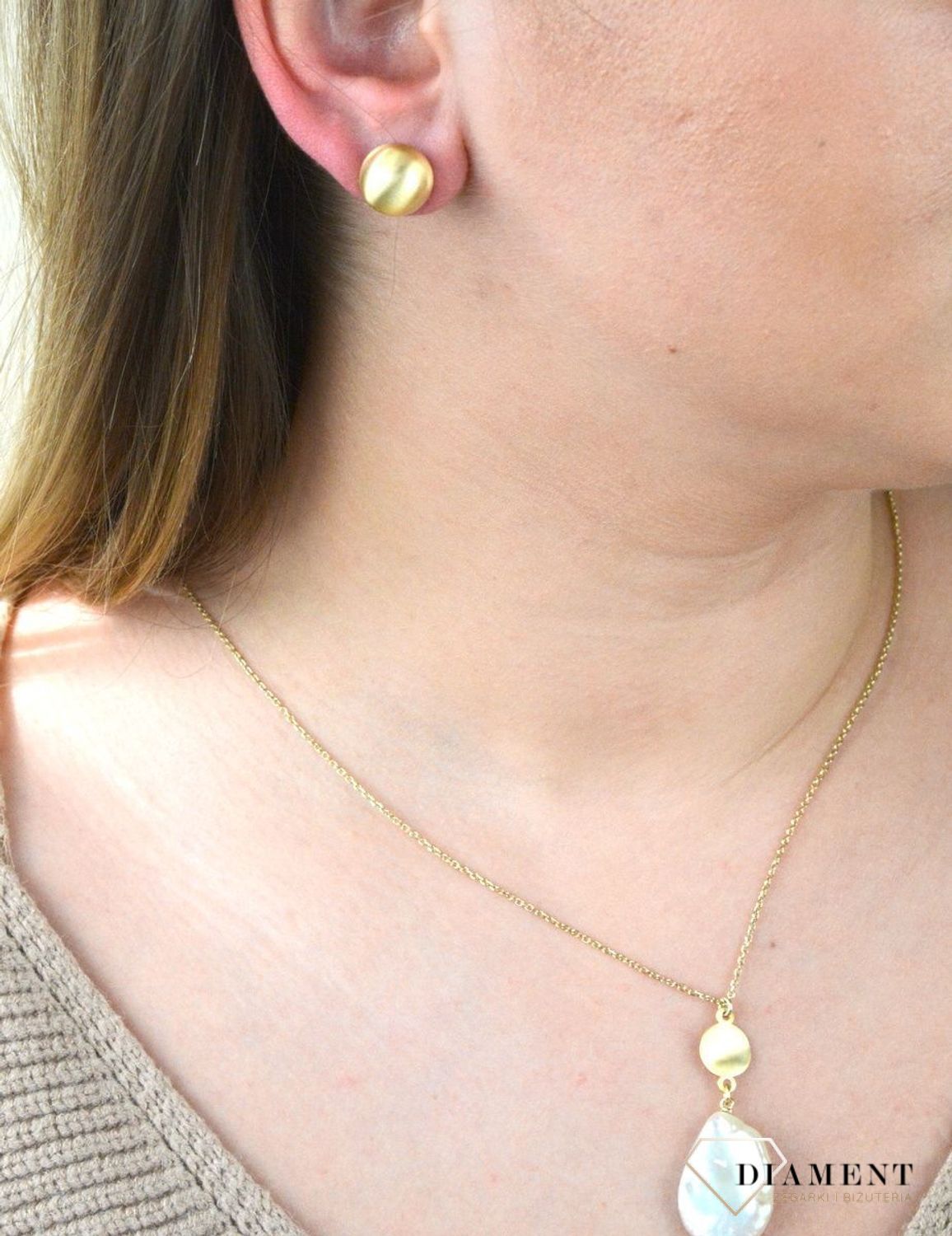 Pozłacane Kolczyki Ścięte Kulki Dall'acqua Sublime 925 DIAMENT DIA-KLC-5558-925.jpg