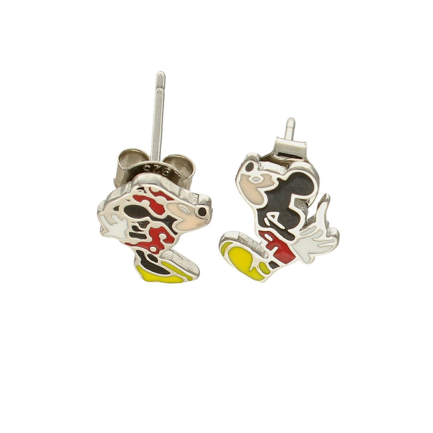 Srebrne kolczyki dla dziewczynki wiszące Myszka Miki. Srebrne kolczyki dla dziewczynki wiszące Myszka Miki. Dziecięce kolczyki wykonane ze srebra próby 925 z kolorową emalią. Dziecięce kolczyki z popularnym motywem bajkowym (1).jpg