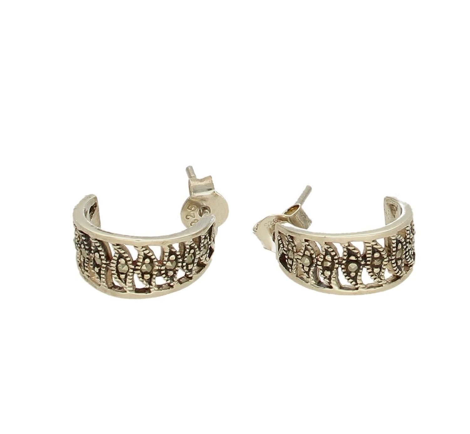 Kolczyki srebrne z markazytami DIA-KLC-5932-925. Kolczyki srebrne wkrętki. Kolczyki srebrne z markazytami. Kolczyki srebrne z kamieniami. Kolczyki srebrne idealne na prezent. Kolczyki dla każdej kobiety (1).jpg