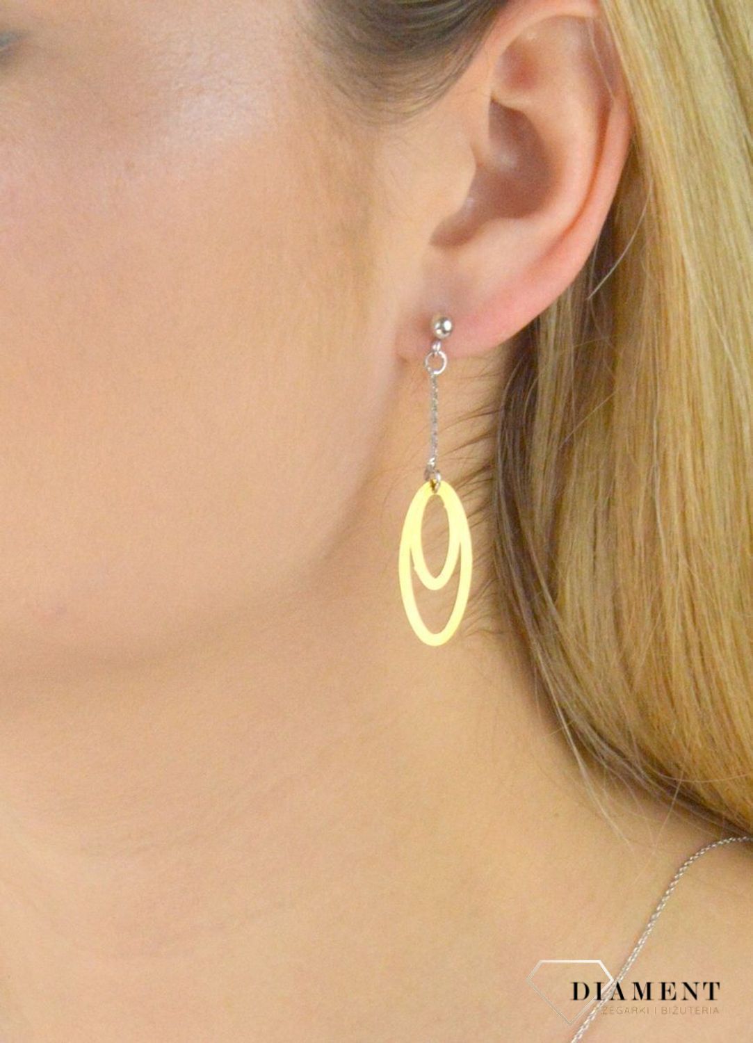 Kolczyki srebrne pozłacane podwójny owal DIA-KLC-5936-925. Kolczyki srebrne pozłacane.Kolczyki podwójny owal. Kolczyki podłużne wiszące. Kolczyki srebrne na sztyft. Kolczyki wkrętki. Kolczyki idealne na pre.jpg