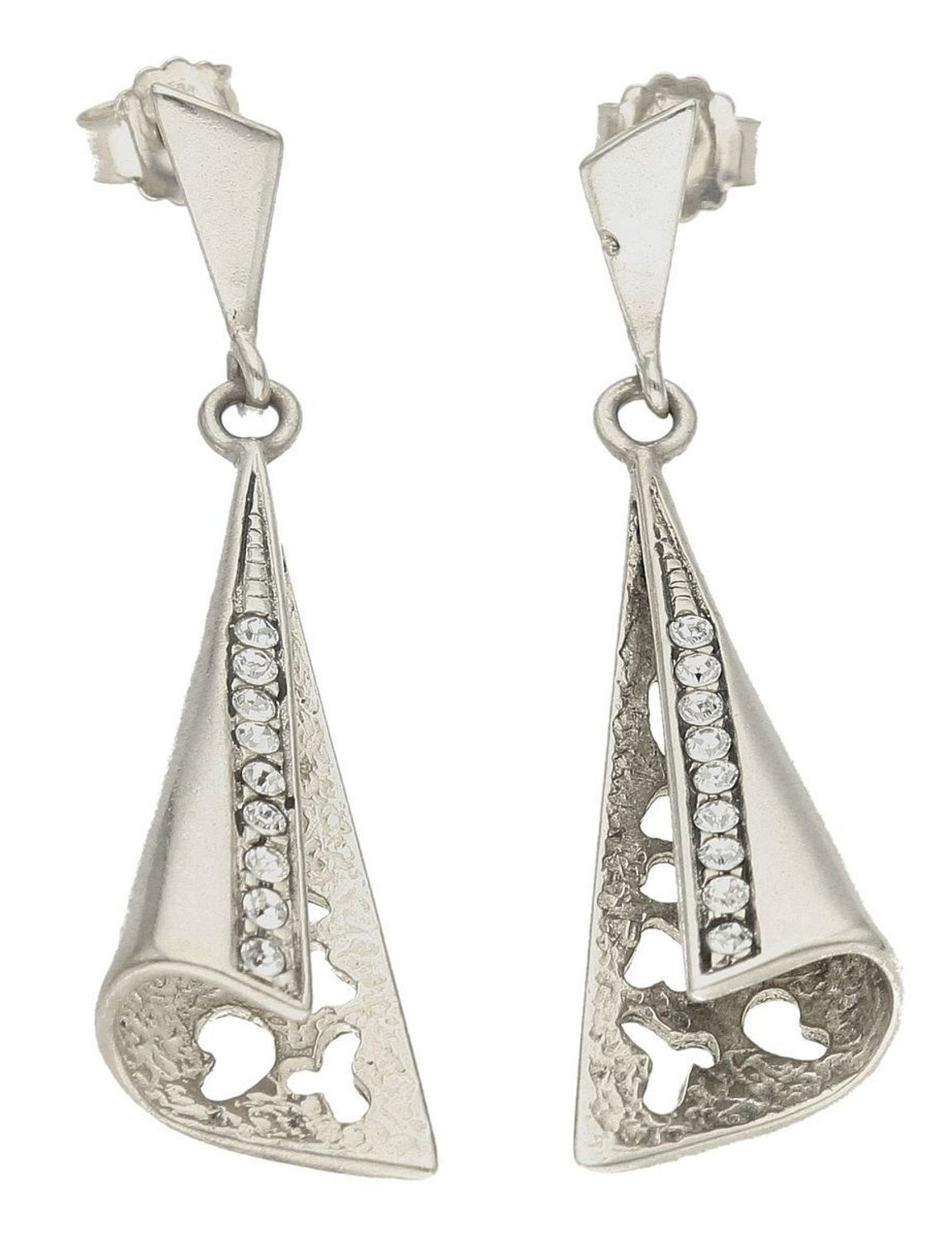 Kolczyki damskie  Wiszące stożki   DIA-KLC-5997-925   Srebrne kolczyki zapinane na ponadczasowe zapięcie typu sztyft, zostały wykonane z najwyższej jakości srebra próby 925. Idealny pomysł na prezent..jpg