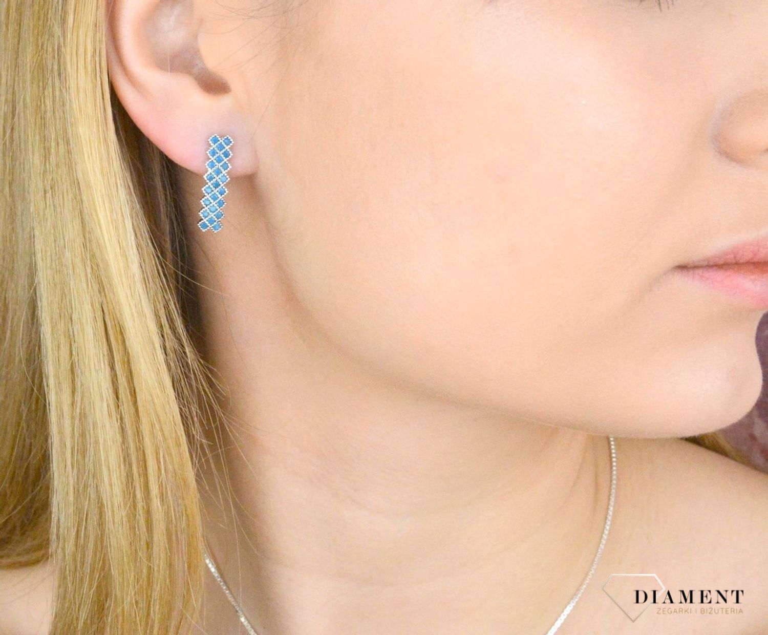 Srebrne kolczyki turkusowe prostokąciki DIA-KLC-6122-925.jpg