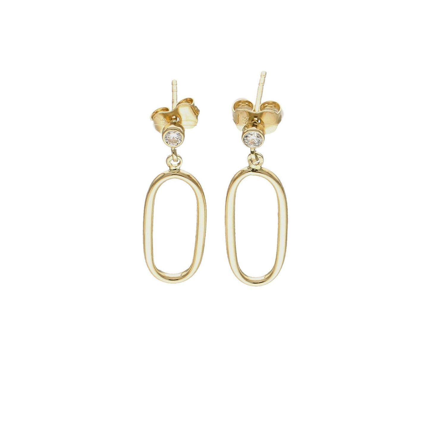 Złote kolczyki wiszące owale próby 585.jpg