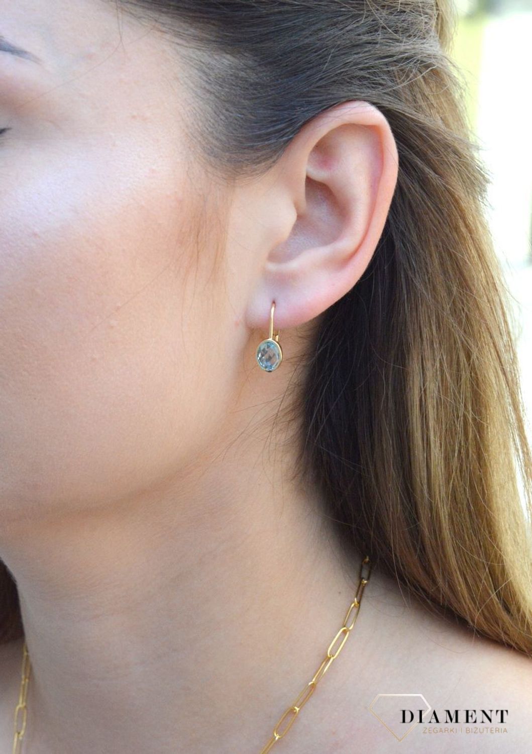 Złote kolczyki 585 błękitne cyrkonie DIA-KLC-6165-585. Kolczyki złote w Sklepie z Biżuterią zegarki-diament.pl✓ Piękne Kolczyki dla Kobiet✓ Prawdziwe Złoto✓ Złote kolczyki.jpg
