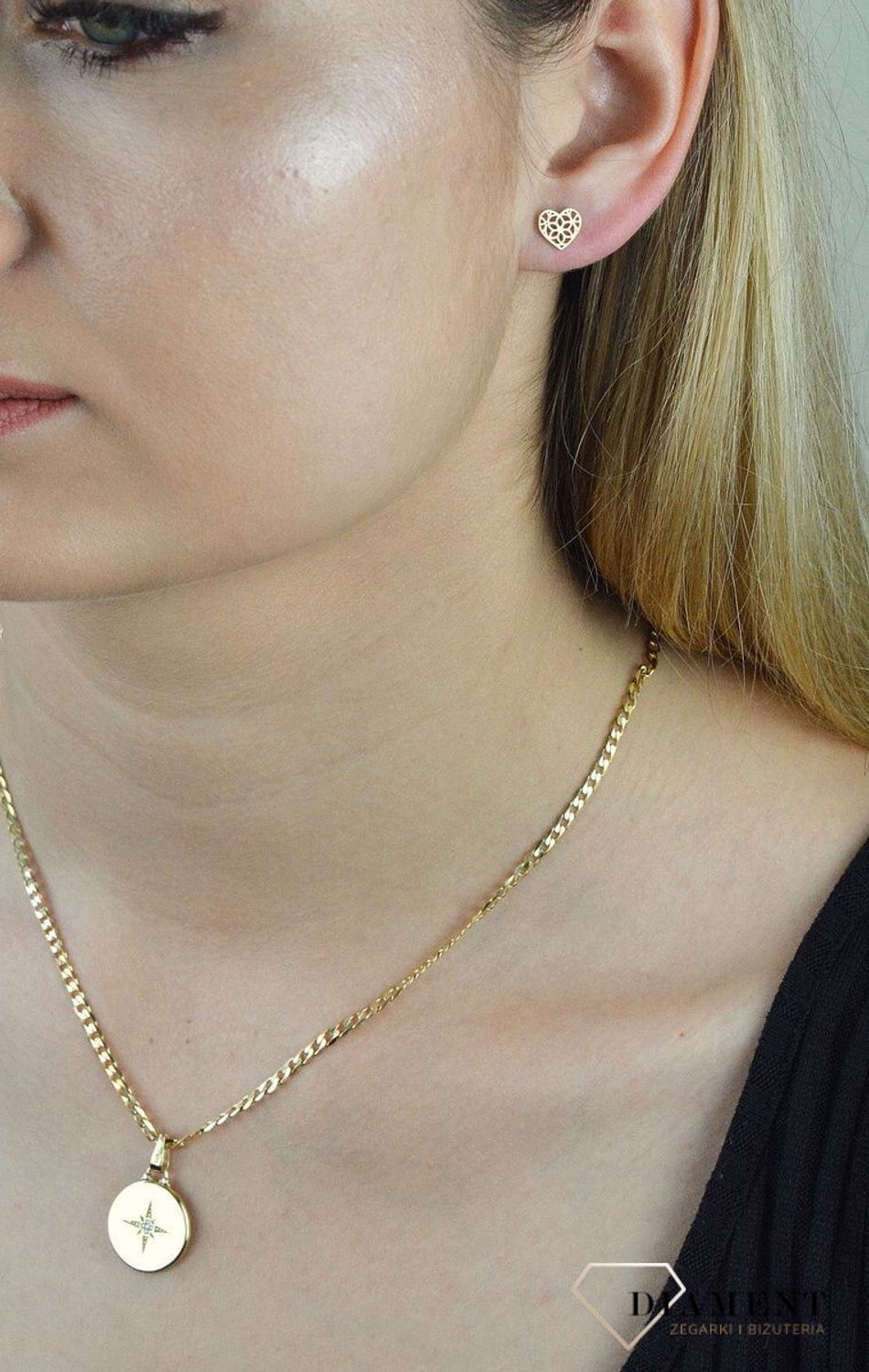 Złote kolczyki wkrętki df585 ażurowe serduszka DIA-KLC-6166-585.jpg