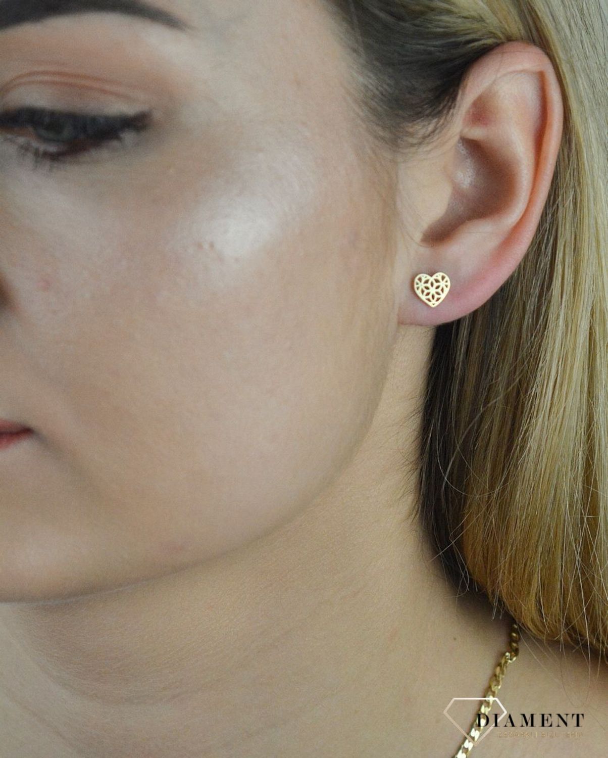 Złote kolczyki wkrętki df585 ażurowe serduszka DIA-KLC-6166-585.jpg