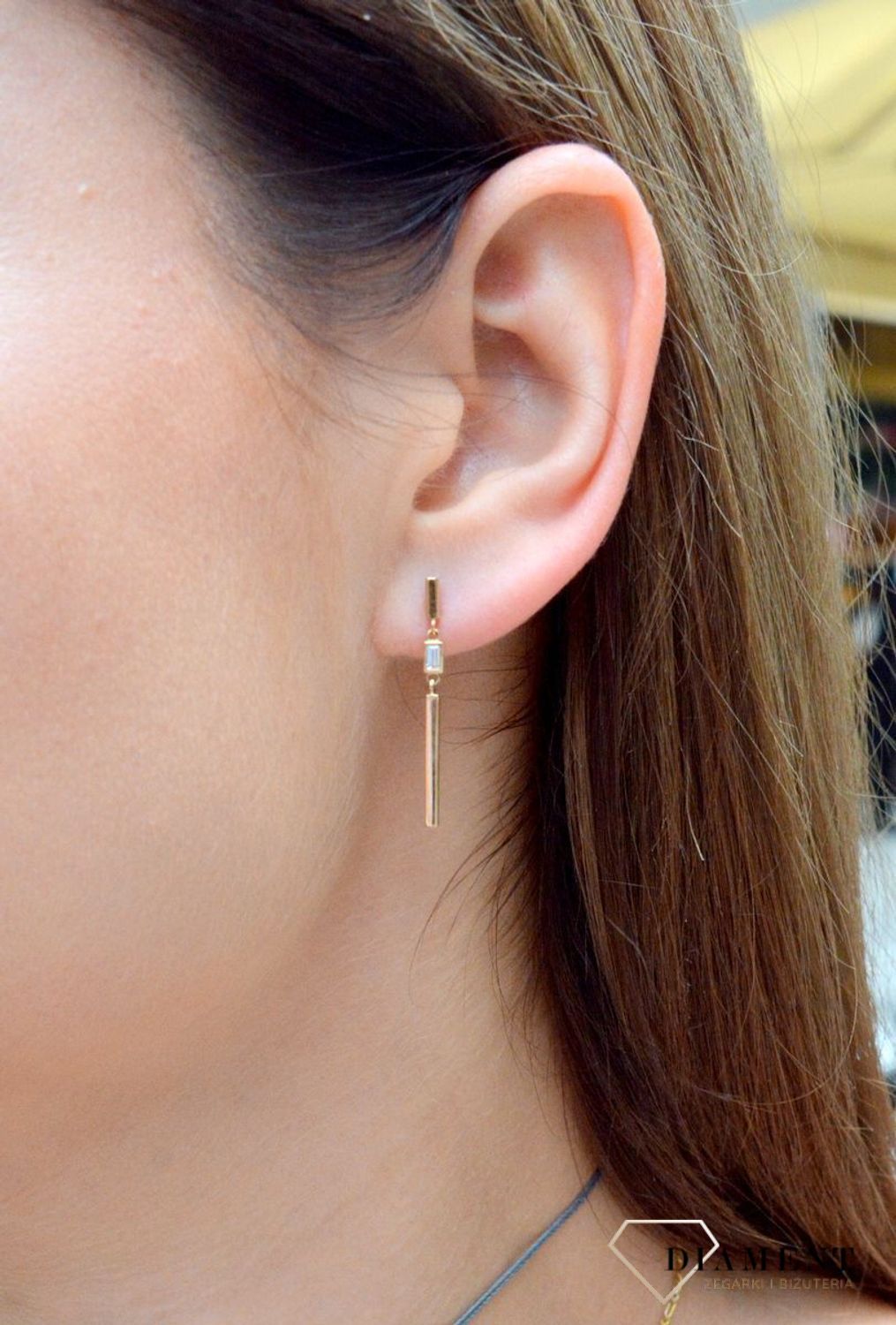 Kolczyki wiszące prnby 585 patyczki z cyrkonią DIA-KLC-6167-585.jpg