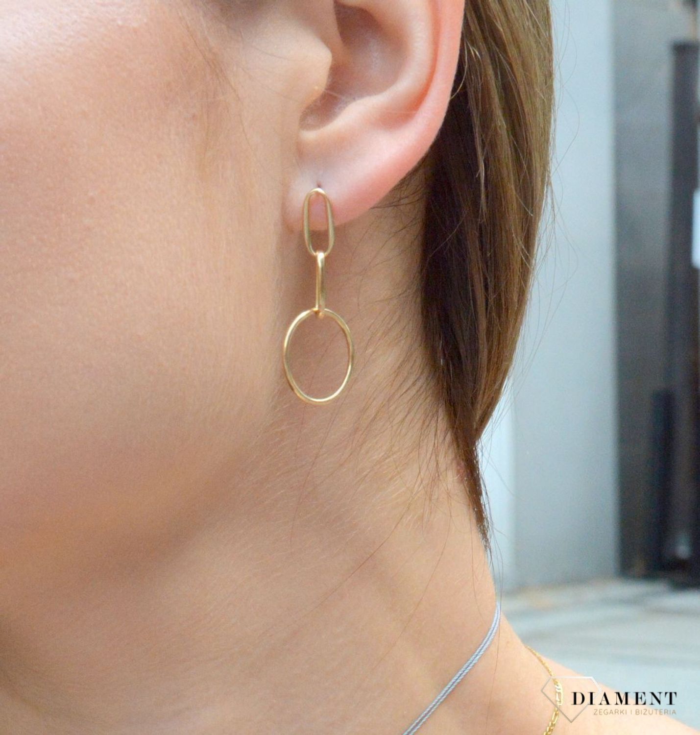 Wiszące kolczyki złote damskie próby 585dv DIA-KLC-6169-585.jpg
