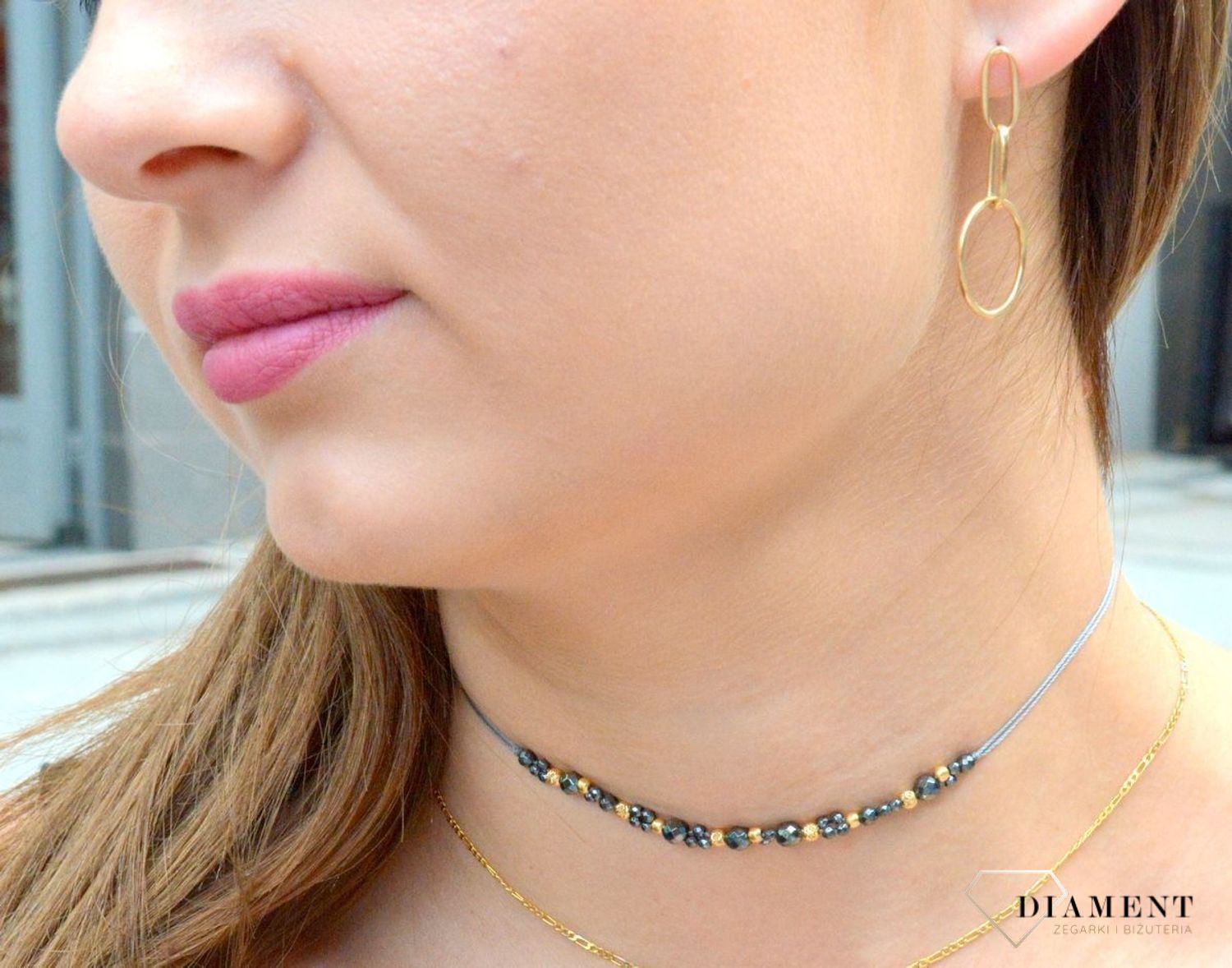 Wiszące kolczyki złote damskie próby 585dv DIA-KLC-6169-585.jpg