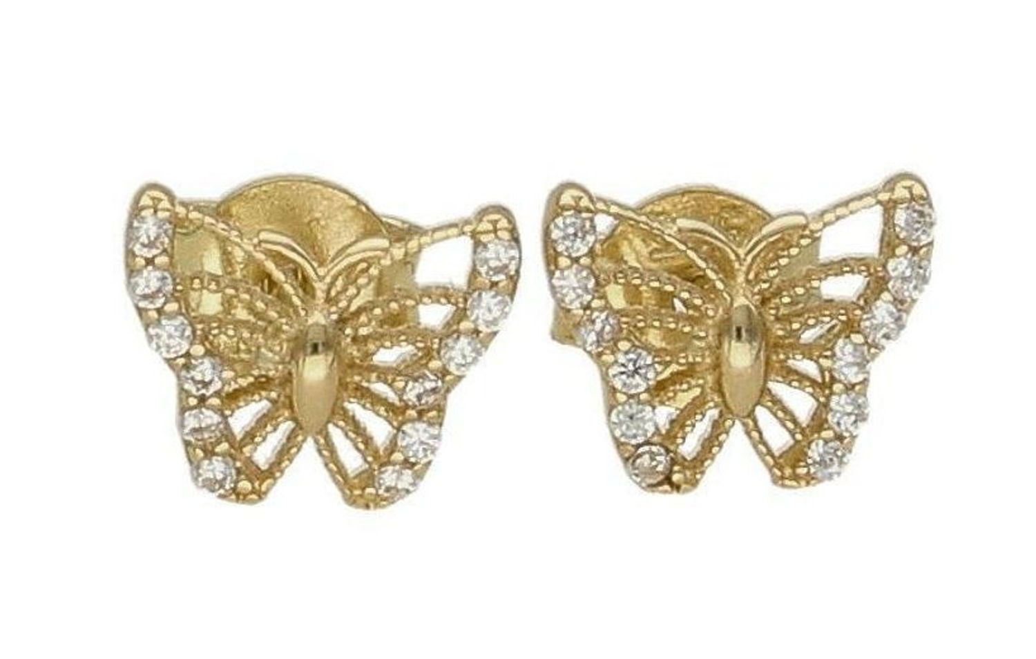 Złote kolczyki 585 motylki z cyrkoniami DIA-KLC-6172-585.jpg