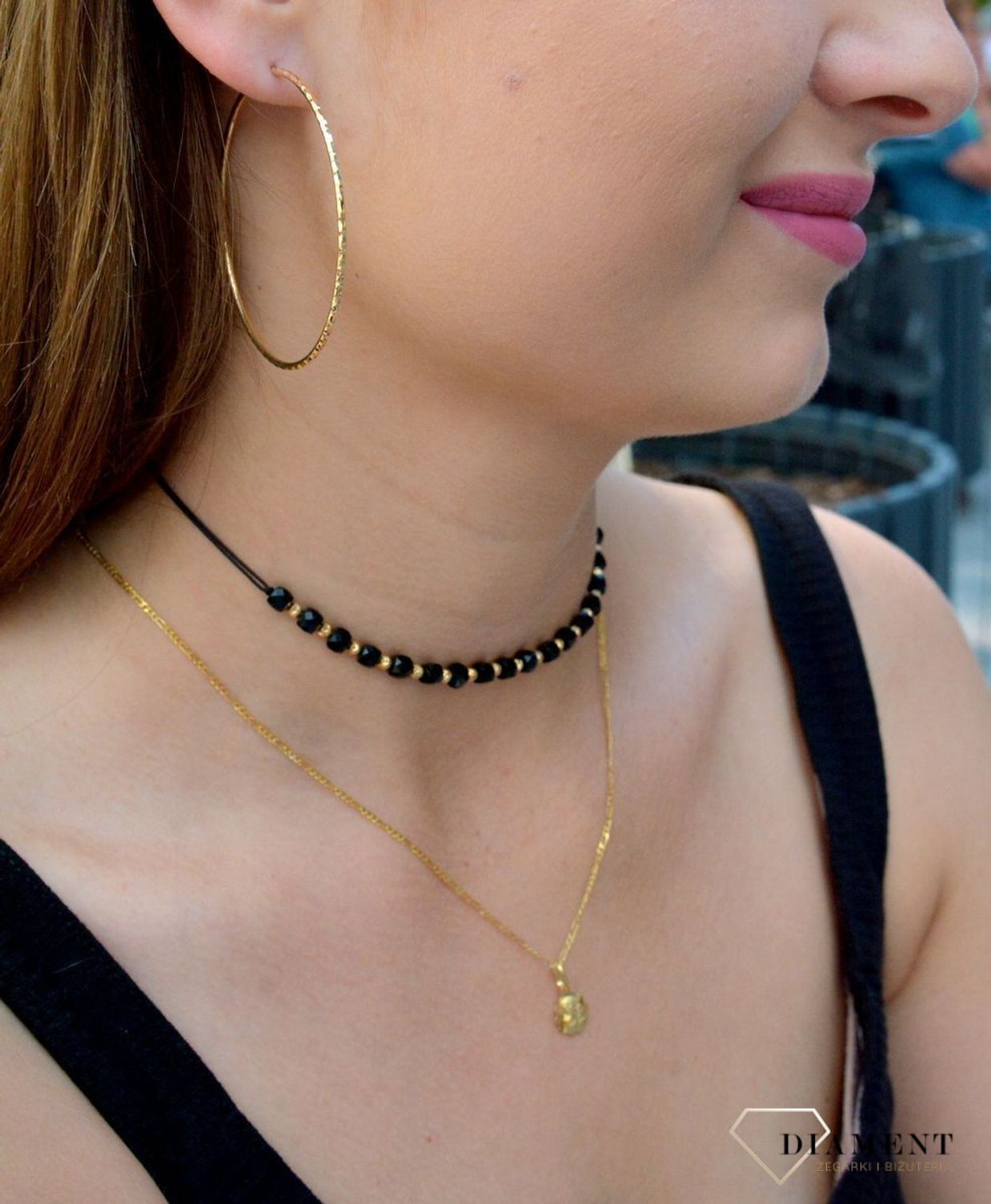 Złote kolczyki 585 duże koła grawerowane 5,5 cm DIA-KLC-6173-585. Złote kolczyki koła. Kolczyki złote grawerowane. Kolczyki złote duże koła. Złote kolczyki klastyczne. Idealne kolczyki dla kobiety.jpg