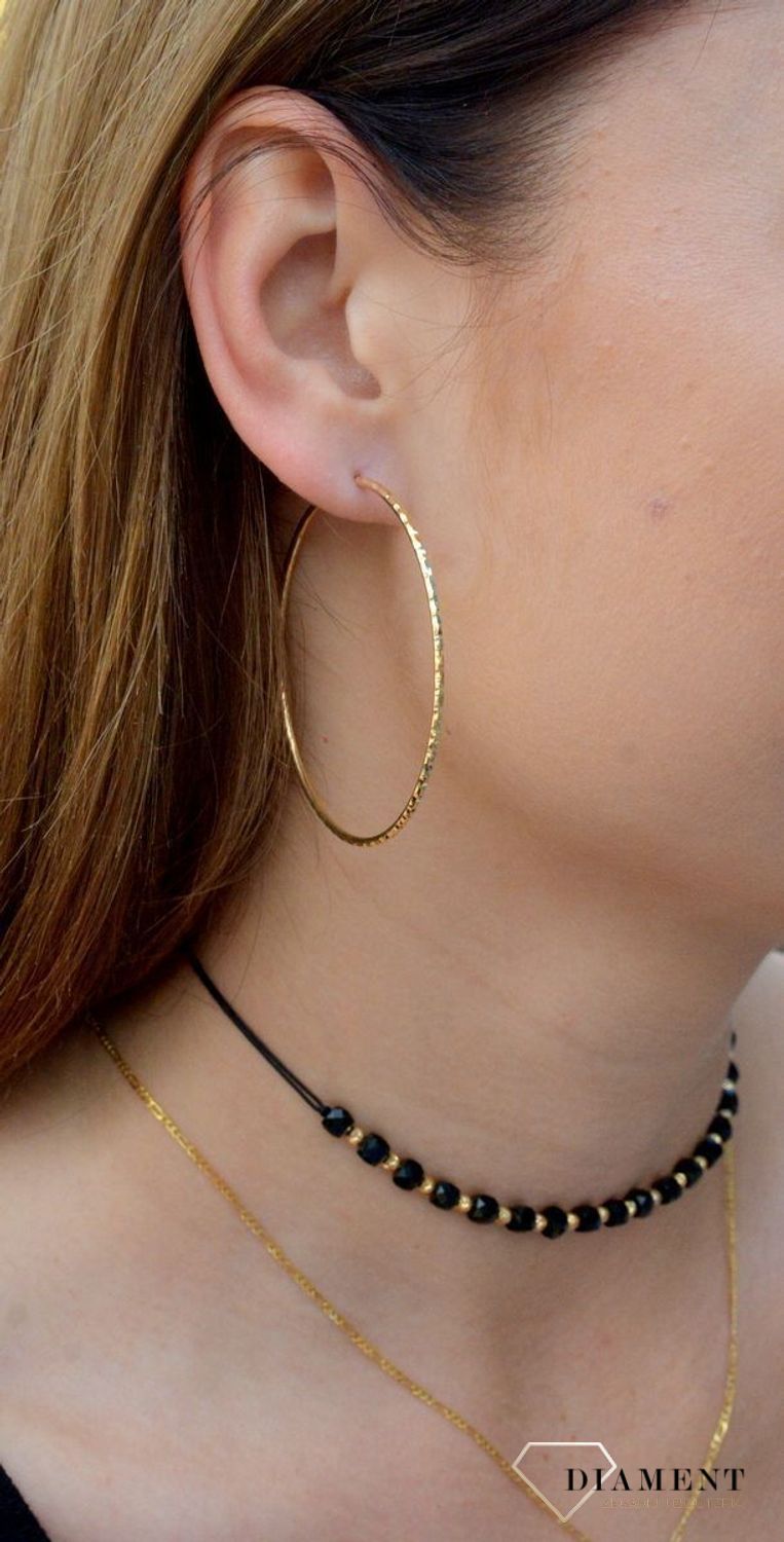 Złote kolczyki 585 duże koła grawerowane 5,5 cm DIA-KLC-6173-585. Złote kolczyki koła. Kolczyki złote grawerowane. Kolczyki złote duże koła. Złote kolczyki klastyczne. Idealne kolczyki dla kobiety.jpg