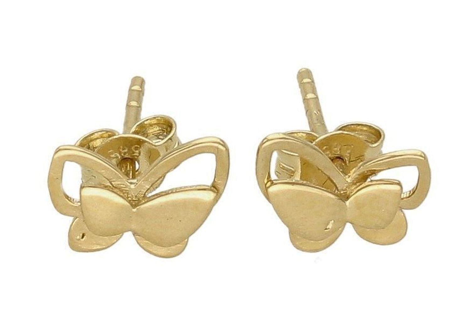 Złote koczyki próby 585 w kształcie motyla DIA-KLC-6175-585dd.jpg