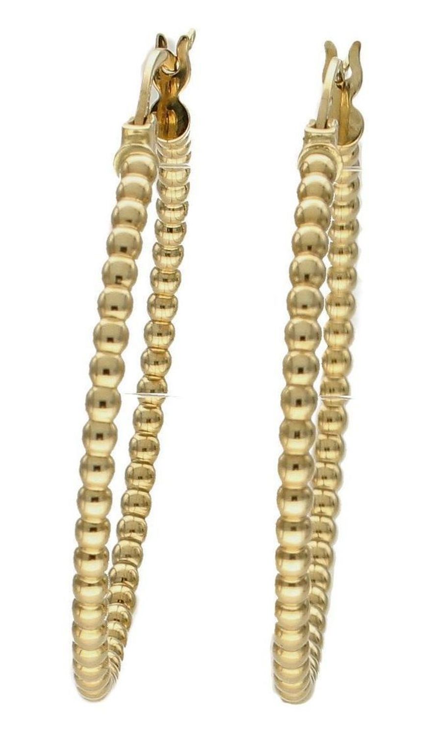 Kolczyki złote damskie koła z kuleczek 585 DIA-KLC-6176-585dc.jpg